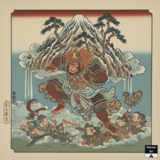 1. Hanuman carrying mountain (8" x 8")